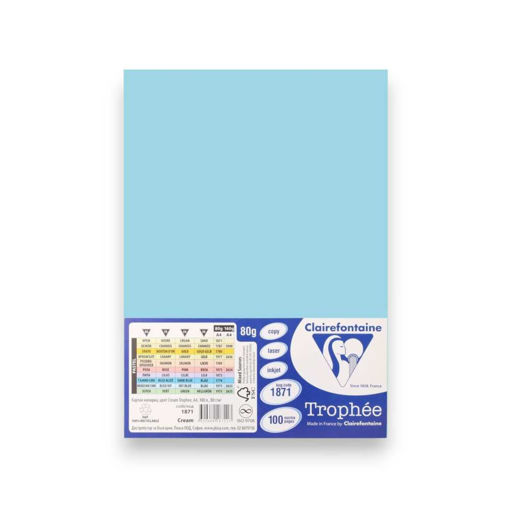 Picture of COLOURED PAPER A4 SKY BLUE X1 80GSM
